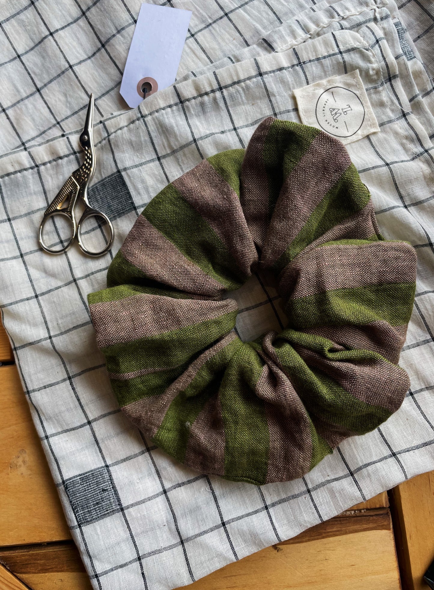 Moss Stripe Scrunchie