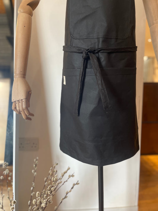 Waxed Cotton Apron Black