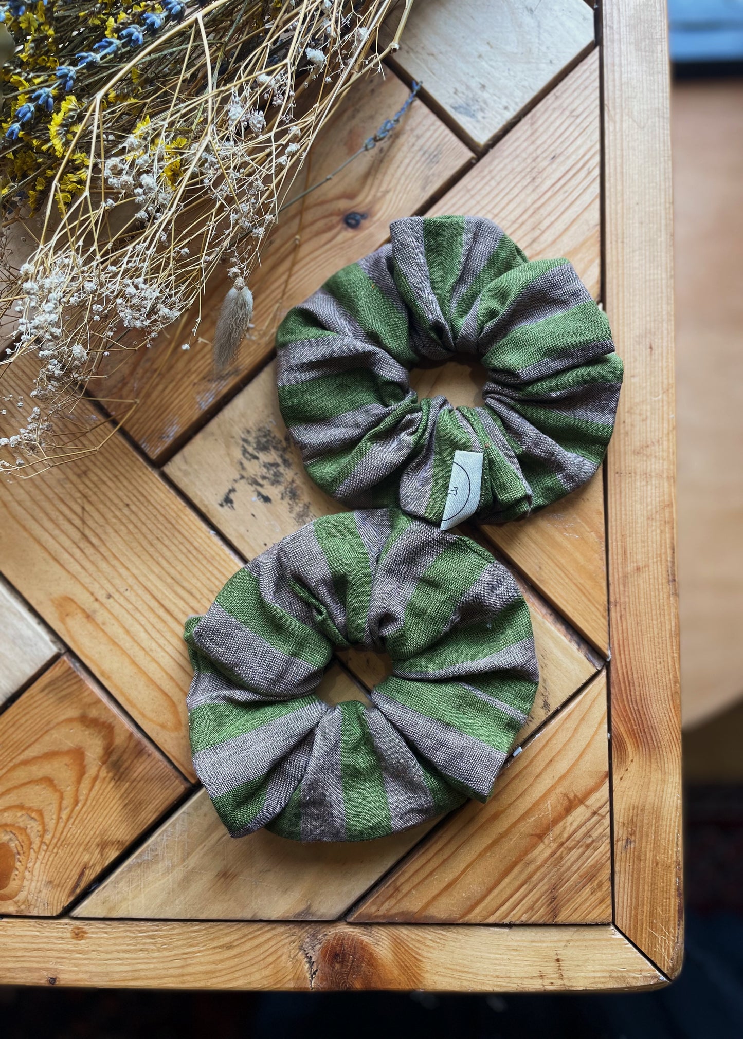 Moss Stripe Scrunchie
