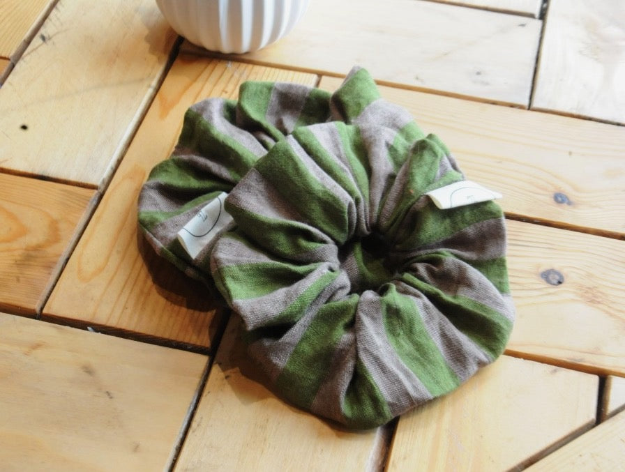 Moss Stripe Scrunchie