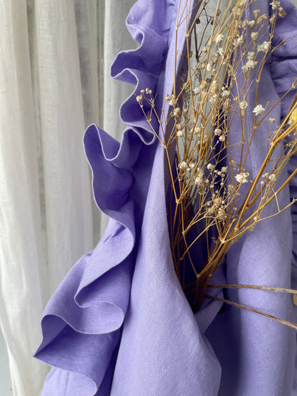 Slouchy Ruffle Bag in Wisteria
