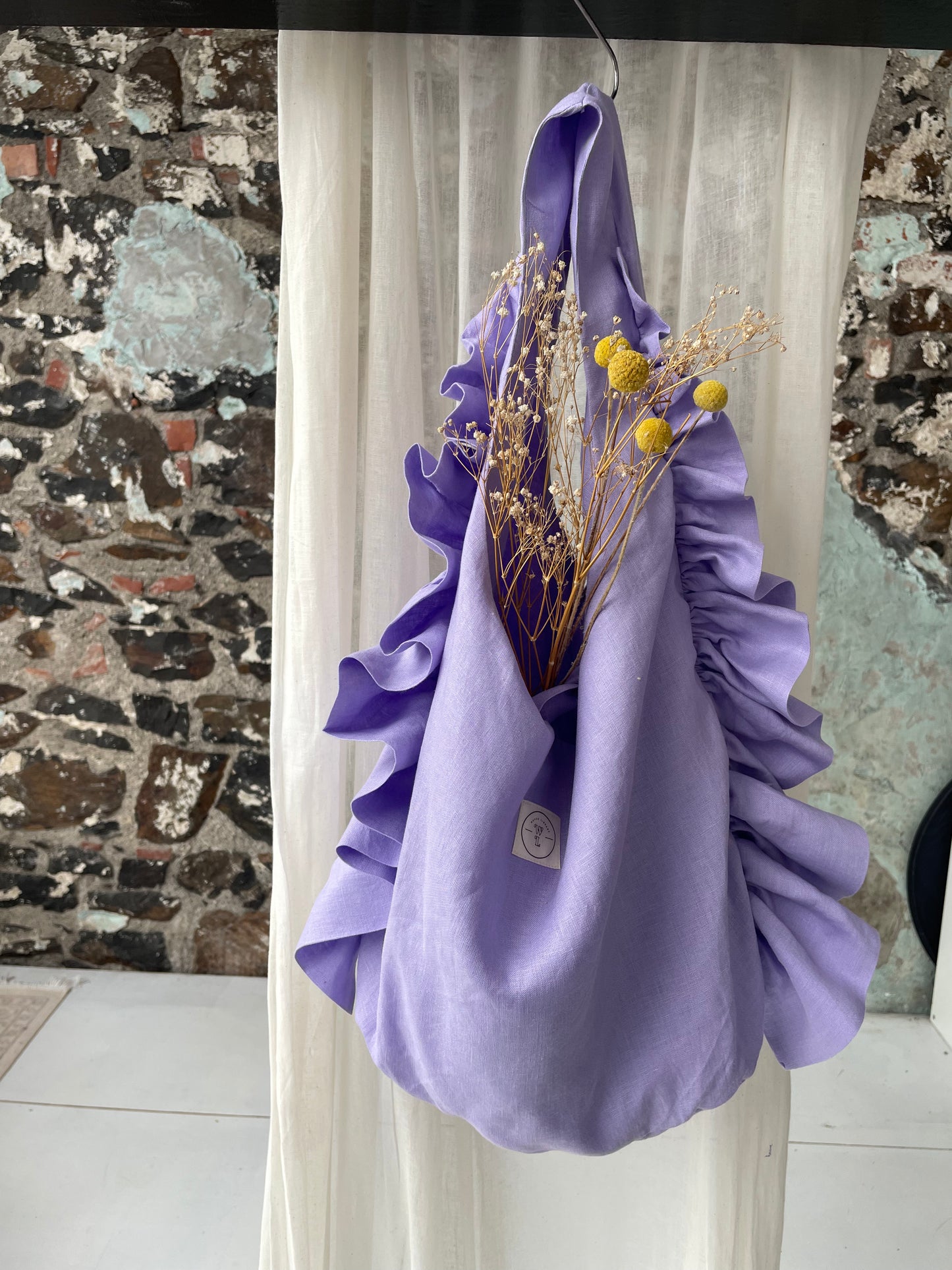 Slouchy Ruffle Bag in Wisteria