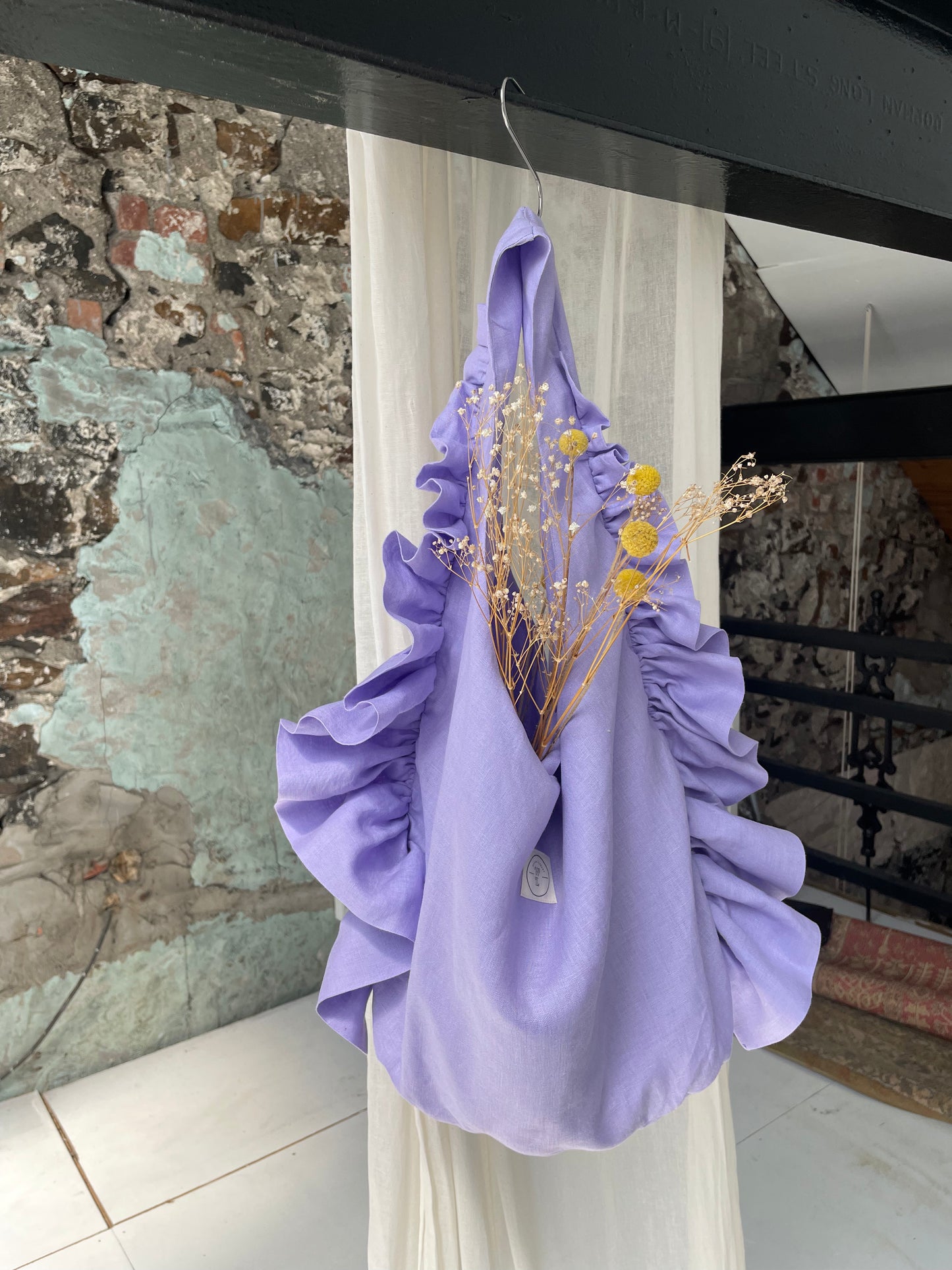 Slouchy Ruffle Bag in Wisteria