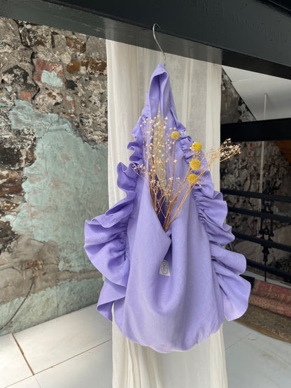 Slouchy Ruffle Bag in Wisteria