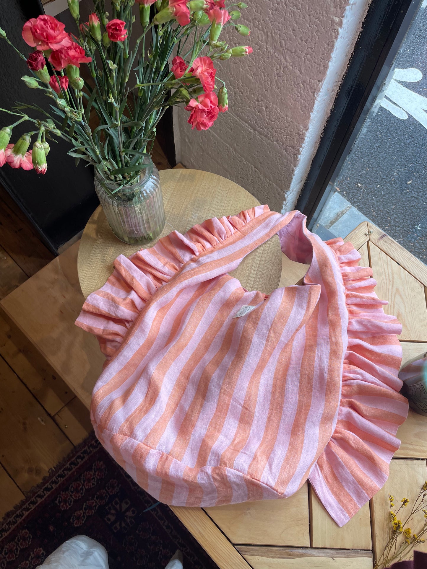 Slouchy Ruffle Bag in Sorbet