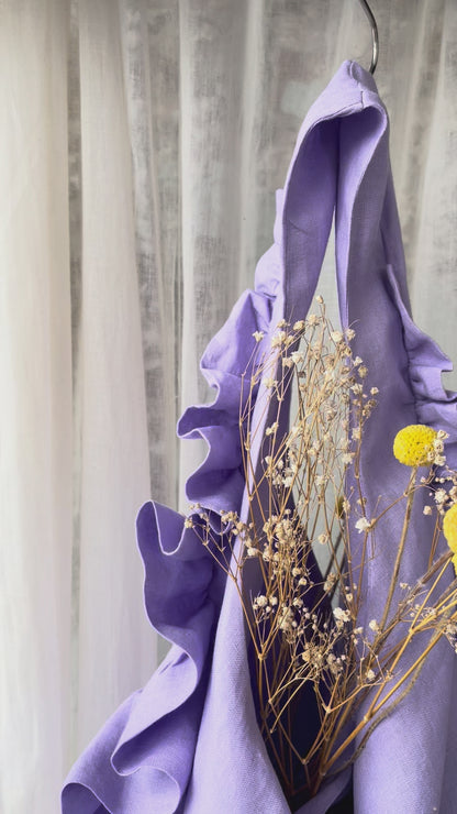 Slouchy Ruffle Bag in Wisteria