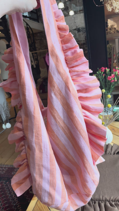 Slouchy Ruffle Bag in Sorbet
