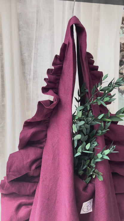 Slouchy Ruffle Bag in Açai
